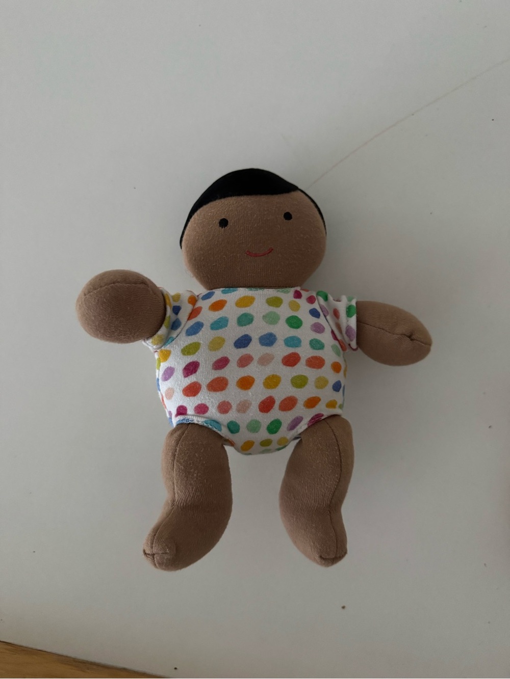 Multicolor Polka Dot Plush Baby Doll